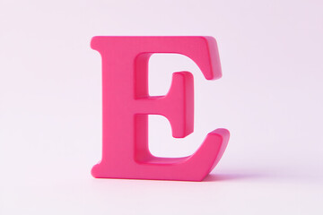 Minimal 3D Render of Letter E in Pastel Tone