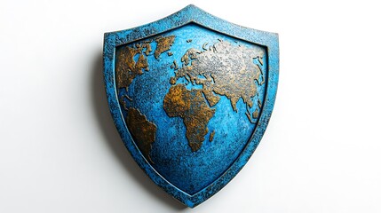 Fototapeta premium World Shield on White Background
