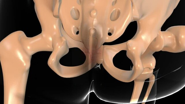human skeleton coccyx bone pain anatomy for medical concept 3D rendering