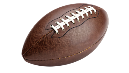 Close-up of a brown leather American football.