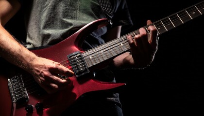 Obraz premium A person playing an electric guitar