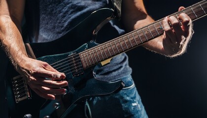 Fototapeta premium A person playing an electric guitar