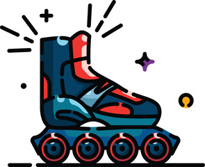 Colorful roller skate illustration