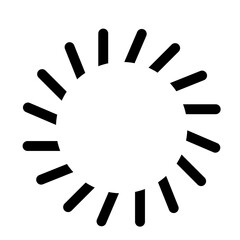 A black sixteen-point sun vector logo