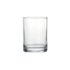 Clear empty glass tumbler simple studio shot of a drinking glass for beverages isolated on transparent background