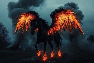 Realistic AI Generated Illustration of a Fir fire