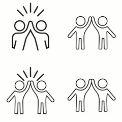 Family icon set, a vector set of people symbols and signs, illustrates a group concept with men, women, and children figures
