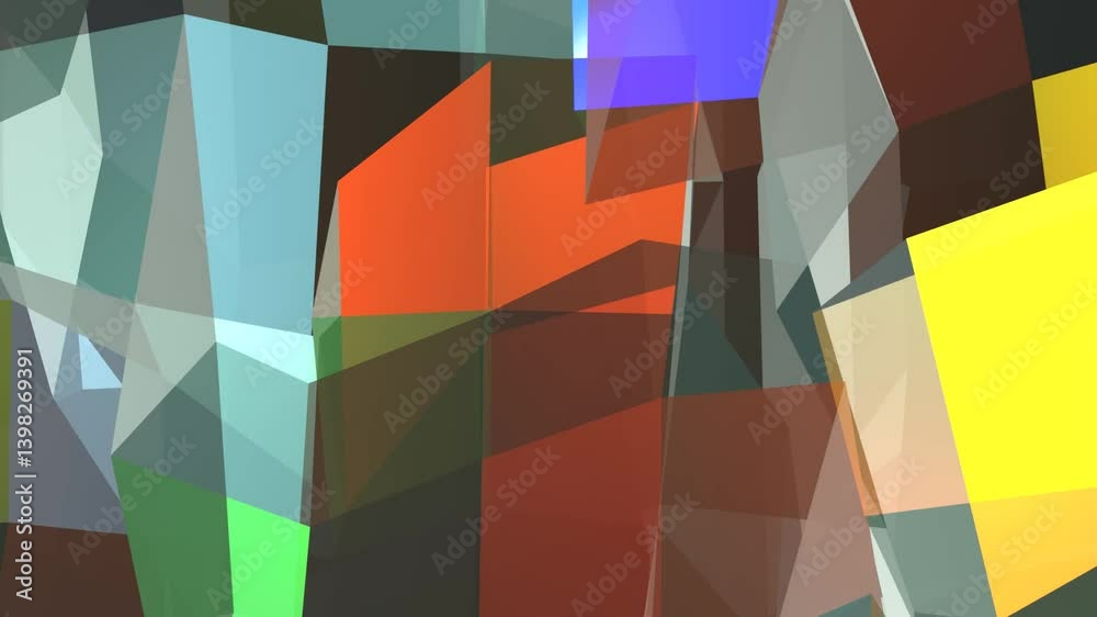 Poster abstract colorful square background animation with light reflection