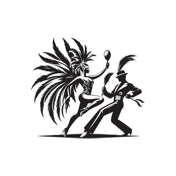 black and white dancers performing clip art preview