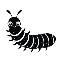 Cute Caterpillar on White Background