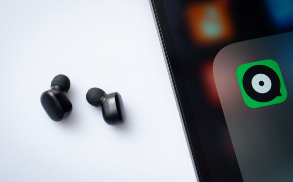 Dhaka, Bangladesh- 17 March 2025: A close up of an iPad screen displaying the joox app.