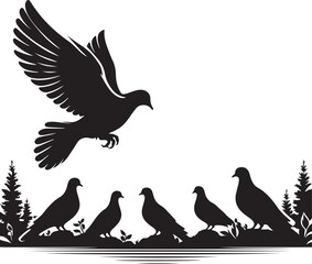 pigeon silhouette collection