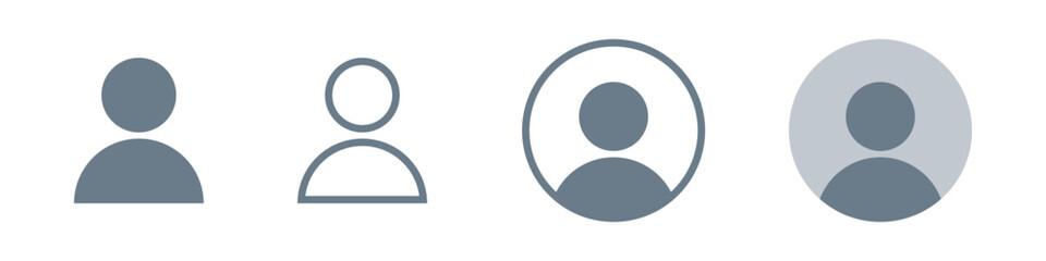 User profile icon set. Flat simple avatar symbols.