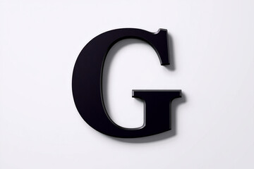 Minimalist 3D Purple Letter G on Bright White Backdrop