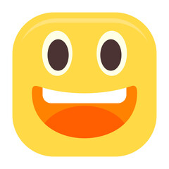 Grinning Face Flat Icon