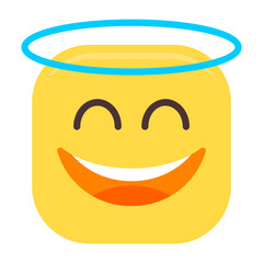 Smiling Face with Halo Flat Icon