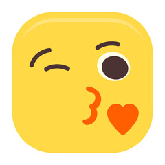 Face Blowing a Kiss Flat Icon