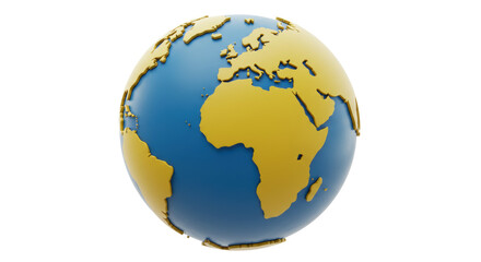 Isolated 3D Earth Globe