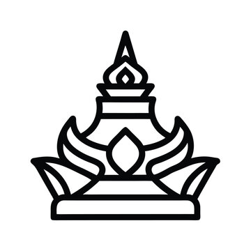 traditional thailand chada crown vector illustration