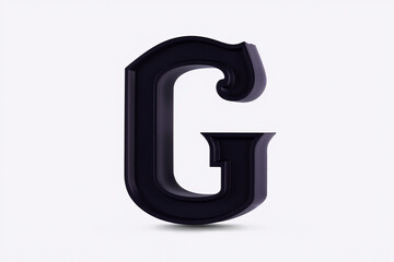 Deep Purple 3D Letter G on White Background