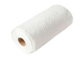 Fototapeta premium Roll of White Paper Towels Isolated on Transparent Background