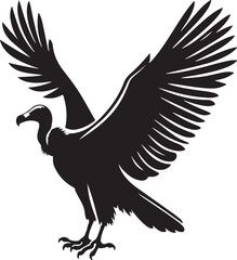 Turkey Vulture silhouette icon vector illustration on white background