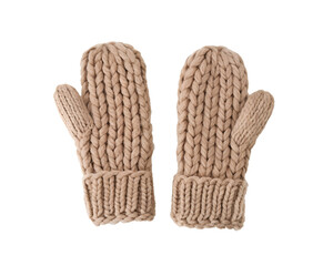 Chunky Knit Mittens in Warm Taupe with Thick Yarn, Cozy Winter Accessories, Handmade Gloves