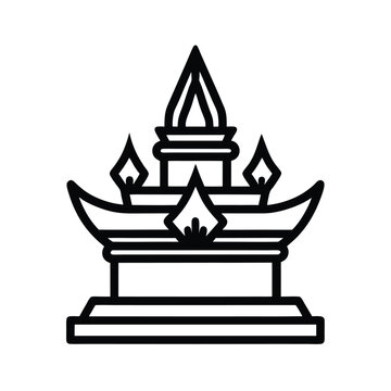 chada crown thailand culture vector outline