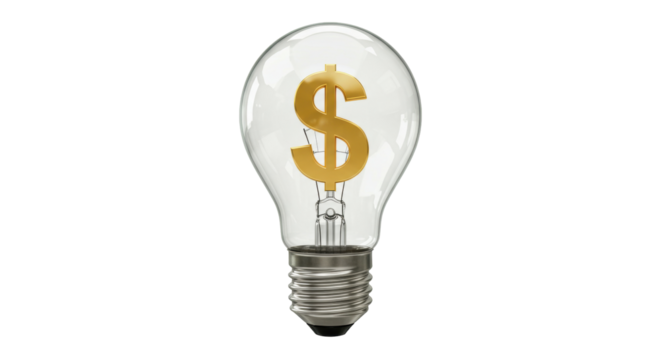 Isolated Light Bulb Dollar Sign