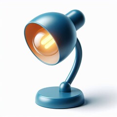 Blue Desk Lamp Illustration on White Background