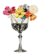 PNG Flowers glass colorful cocktail.