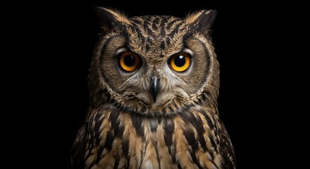 Obraz premium Glowing-Eyed Owl Portrait