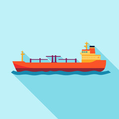 Colorful cargo ship sailing in calm water  