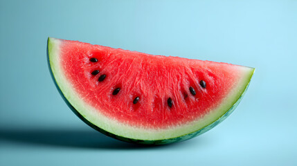 un fondo azul con espacio de copia con una rebanada de sandia fruta tropical de alimentacion saludable y deliciosa