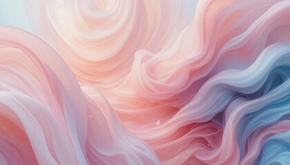 Obraz premium Whimsical colorful abstract waves digital art soft pastel environment surreal viewpoint creative concept for modern design