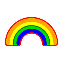 Rainbow Pride Month Linear UI Icon &ndash; Colorful Minimalist Design on White Background