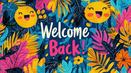 Vibrant Welcome Back Tropical Illustration