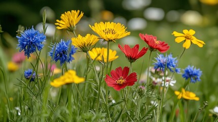 Obraz premium Vibrant wildflowers in a meadow