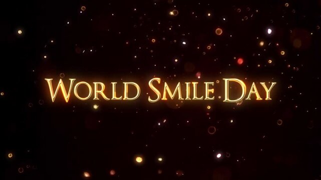 World Smile Day Gold Glitter Text Animation | Positive Vibe Title Opener