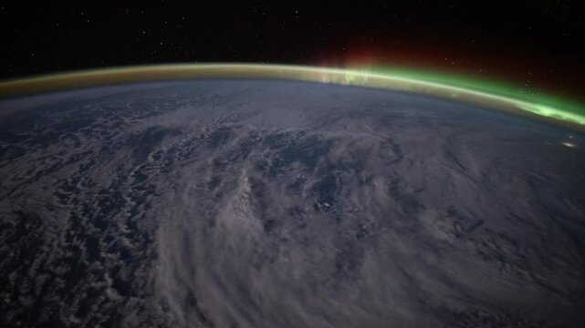 Aurora Borealis over Canada as seen from the International Space Station. Elements of this clip furnished by NASA.