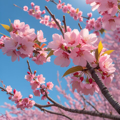 Beautiful Cherry Tree Blooming in Springtime