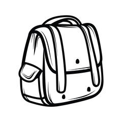 Fototapeta premium Animated or 3D bag icon silhouette vector with white background