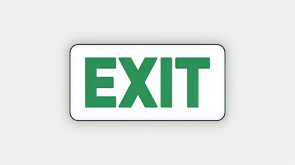 Green Emergency Exit Sign on White Background
