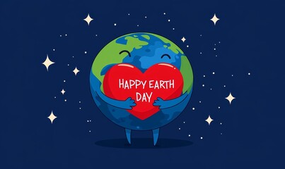 Happy Earth Day modern illustration, portraying the significance of Ecology in preserving Nature and the environment, to ensure a protected world for future generations