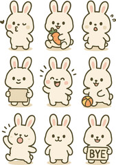 set of funny animals