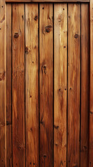 Naklejka premium A rich dark brown vertical wood plank background texture shows natural grain detail perfect for rustic designs and projects needing a warm inviting aesthetic appeal.
