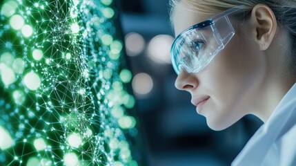 Laboratory Researcher analyzing data from laboratory experiments using advanced computer software.