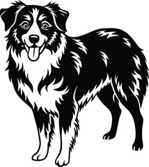 vector illustration of a persian dog silhouette vector on white background.