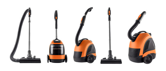 Pack of Vacuum Cleaners Set Against Transparent Background for Home or Cleaning Projects