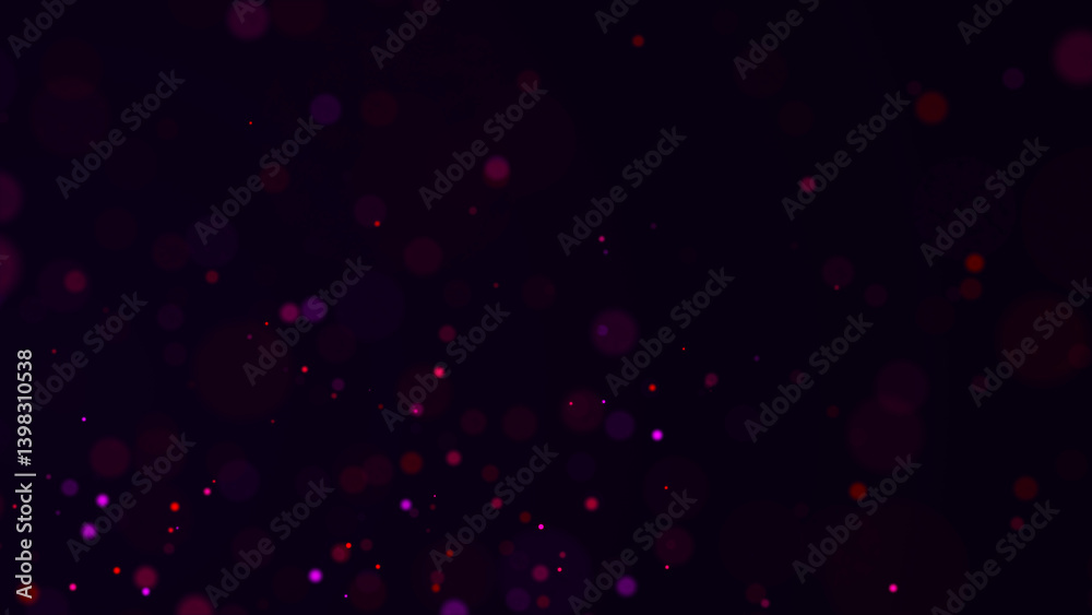 Poster Abstract dust particles with blue light on dark background. Science backdrop with moving glittering dots. Flying particles with effect bokeh. 3d rendering.
